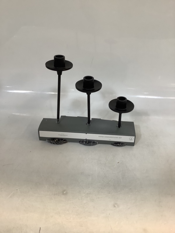 Photo 2 of 11x4 Set of 3 Tapers Metal Candle Holder Black - Threshold