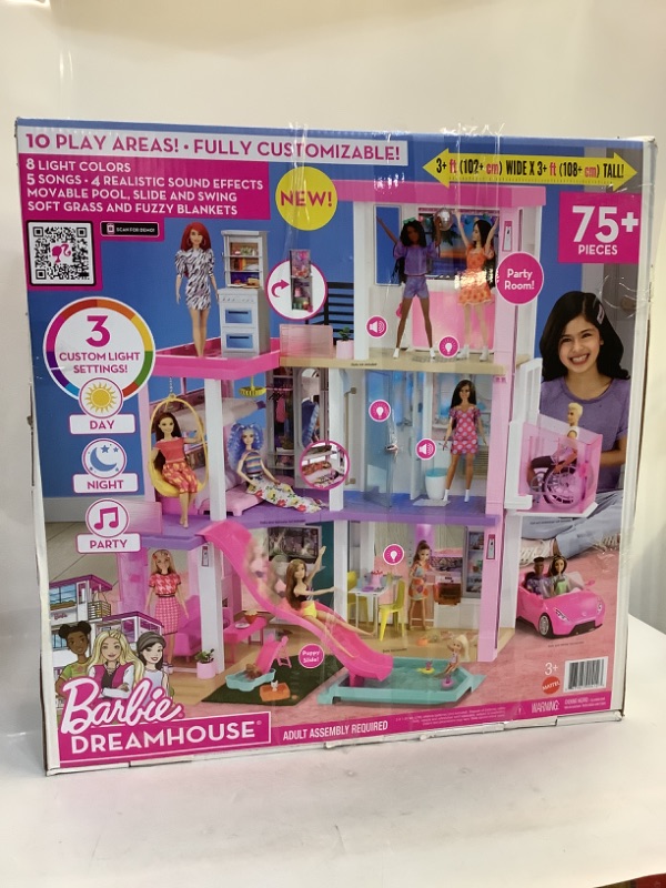 Photo 2 of Barbie Dreamhouse Doll House Playset Barbie House with 75+ Accessories Wheelchair Accessible Elevator Pool, Slide and Furniture