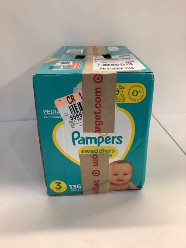 Photo 3 of Diapers Size 3, 136 Count - Pampers Swaddlers Disposable Baby Diapers, Enormous Pack (Packaging May Vary) Size 3 (136 Count)