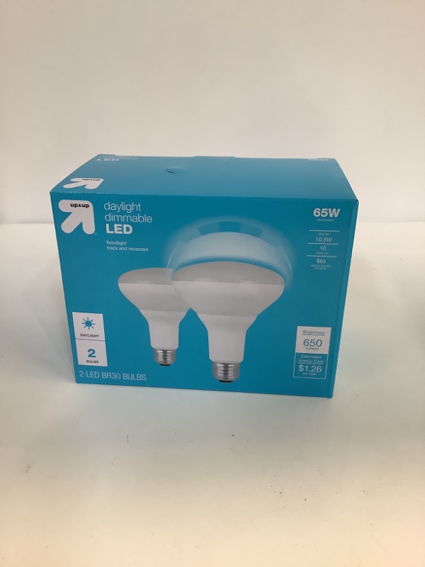 Photo 2 of LED 65W BR30 2pk Daylight Light Bulbs - up & up