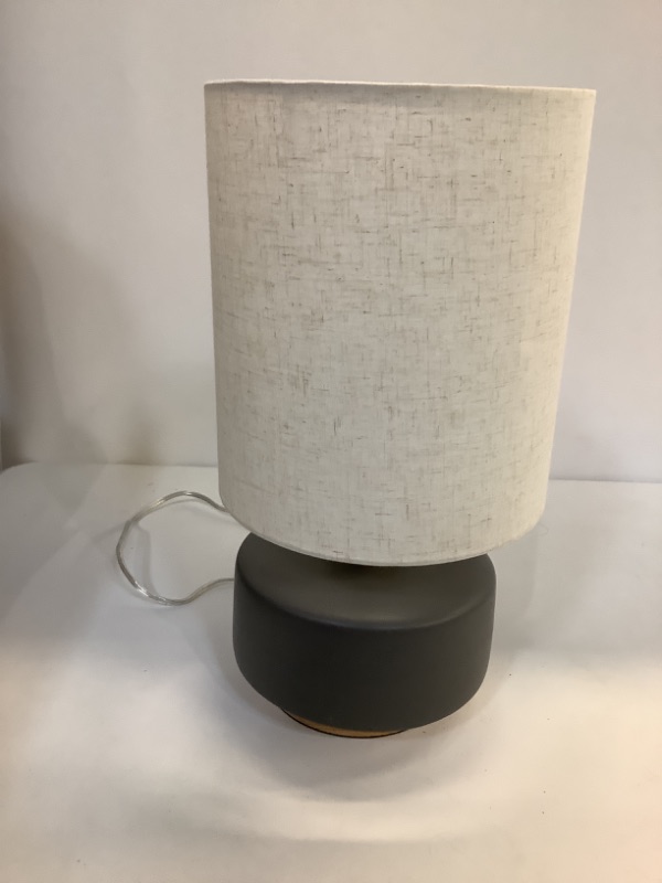 Photo 2 of Ceramic Table Lamp with Wood Base - Threshold