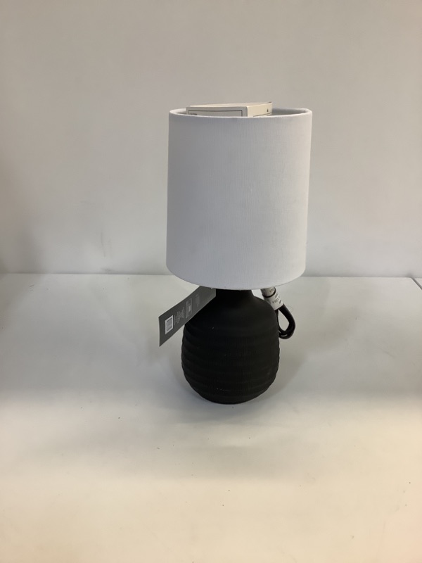 Photo 2 of Textural Ceramic Mini Jar Shaped Table Lamp - Threshold