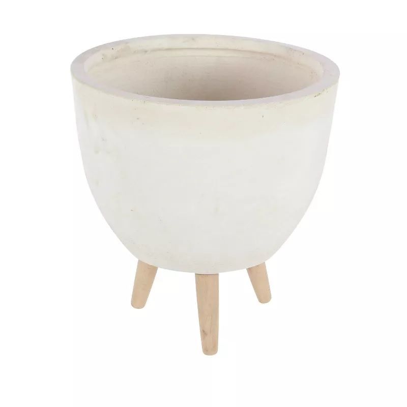 Photo 1 of Round Planter with Wooden Legs - Olivia & May