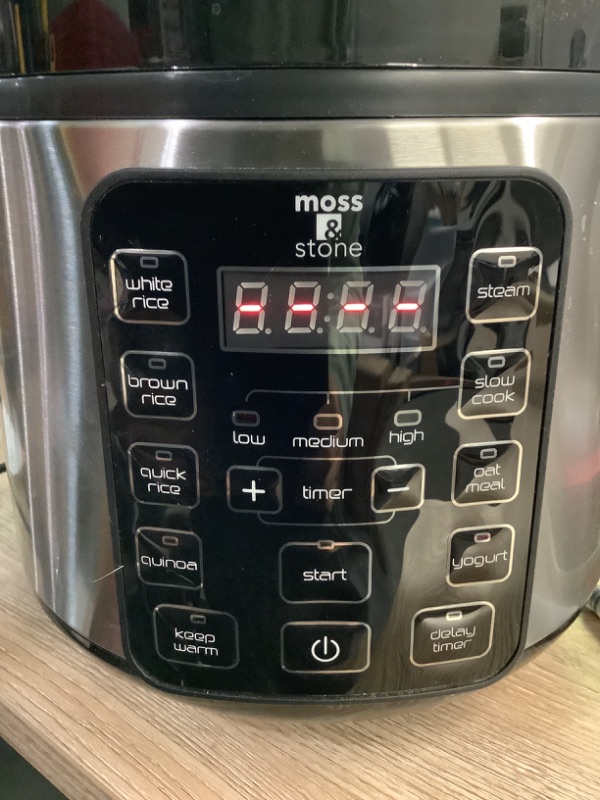 Photo 2 of Moss & Stone Electric Multicooker Digital Rice Cooker Small 4-8 Cup 10 Pre-Programmed Settings Brown & White Rice / Food Steamer, Slow Cooker Electric Cooker With Steamer For Vegetables, Nonstick Pot Stainless Steel Rice Cooker Electric Rice Cooker