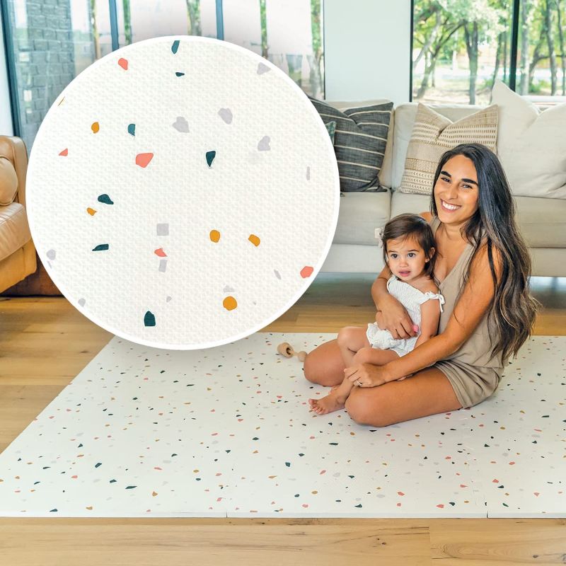 Photo 1 of New! 4' x 6' Baby & Child Play Mat - Modern Terrazzo Design - Extra-Thick - Seamless Edges Playmat - Neutral Cream Color - 100% Non-Toxic Kids Extra Large Play Mat | Simply Tots Brand