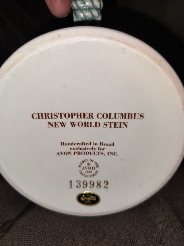 Photo 5 of VINTAGE AVON 1992 CHRISTOPHER COLUMBUS NEW WORLD STEIN