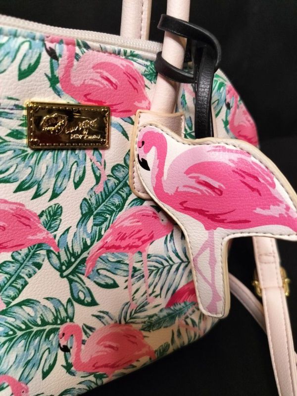 Photo 4 of WOMENS BETSY JOHNSON LUV FLAMINGO PRINT CROSS BODY PURSE