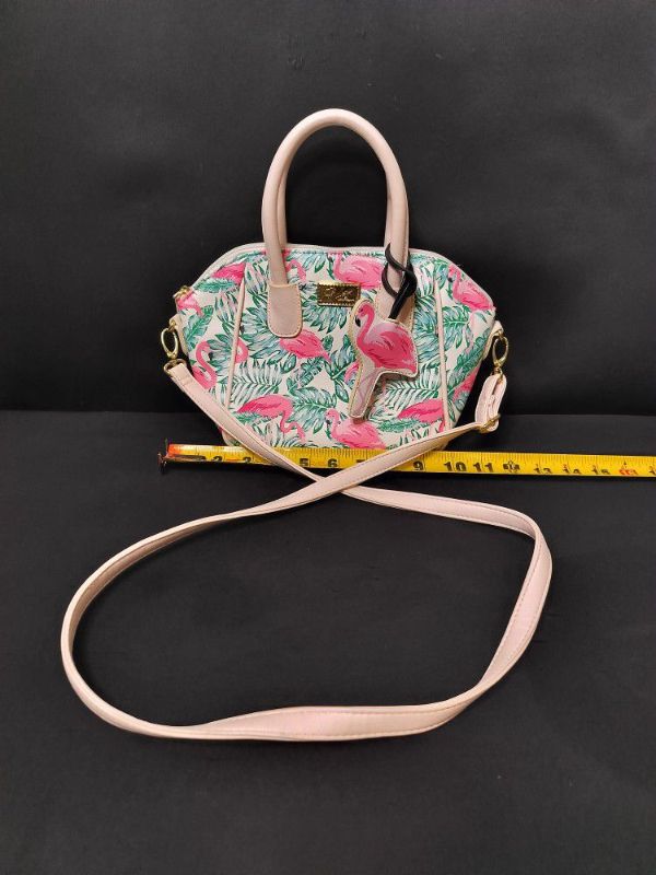 Photo 1 of WOMENS BETSY JOHNSON LUV FLAMINGO PRINT CROSS BODY PURSE