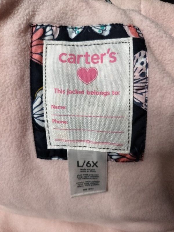 Photo 3 of GIRLS CARTER BUTTERFLY THEMED PUFFER JACKET SIZE LARGE