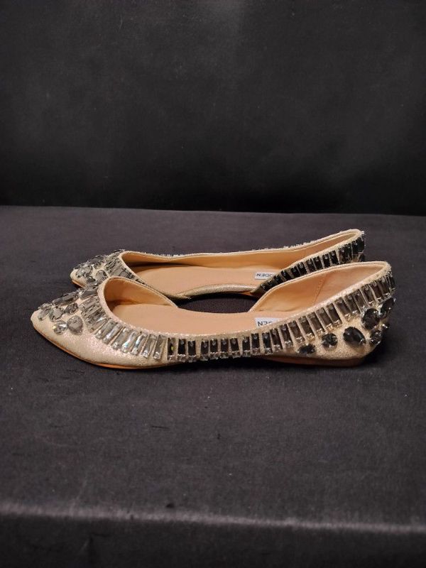 Photo 3 of WOMENS STEVE MADDEN EVRLAST PEWTER EMBELLISHED/RHINESTONE D’ORSAY BALLET FLATS SIZE 6