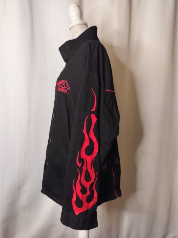 Photo 2 of MENS BLACK STALLION BSX JACKET WITH FLAMES SIZE XL