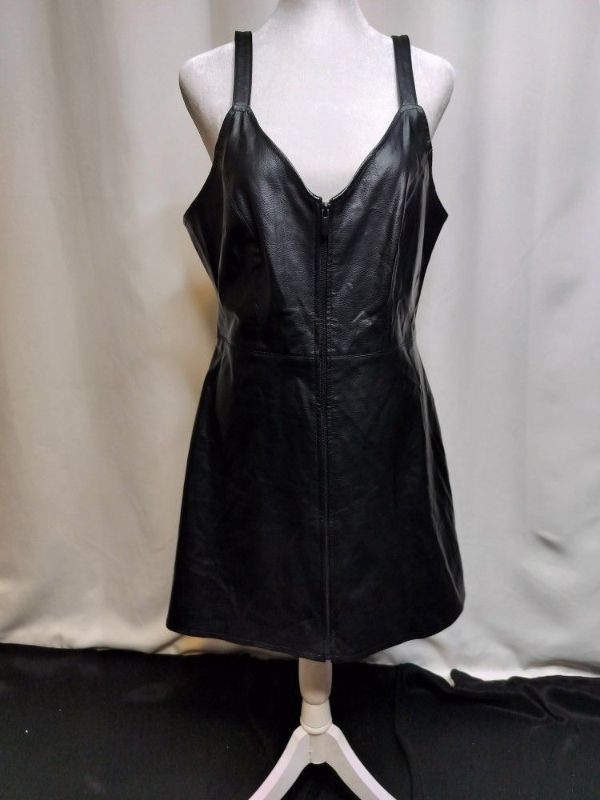 Photo 1 of WOMENS URBAN OUTFITTERS LEATHER FRONY ZIP DRESS SIZE 8