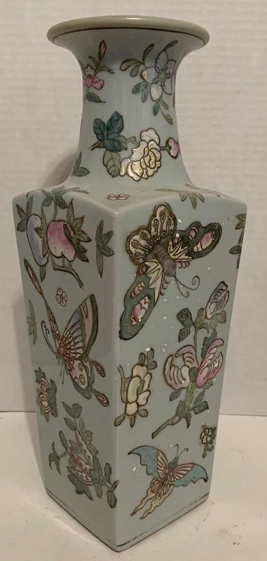Photo 1 of HAND PAINTED PORCELAIN VASE 15” TALL