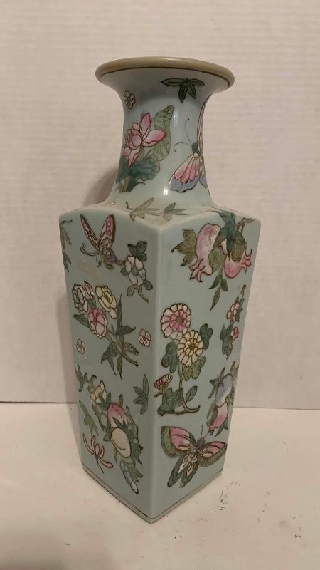 Photo 1 of HAND PAINTED PORCELAIN VASE 15” TALL