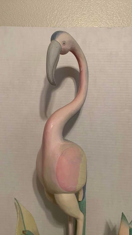 Photo 1 of WOODEN FLAMINGO AND SEAGULLS HOME DECOR 34”