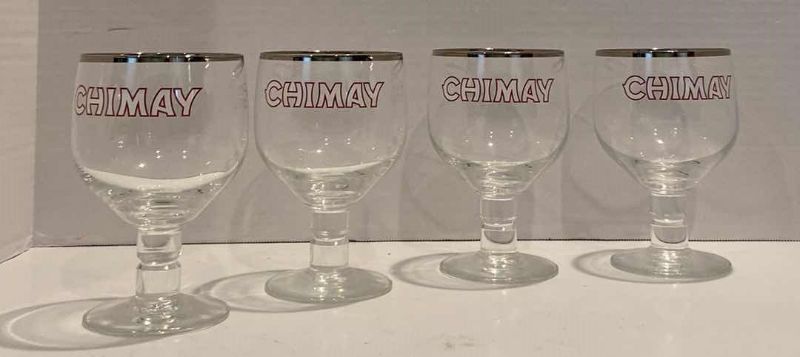 Photo 1 of CHIMAY 4 GLASS SET