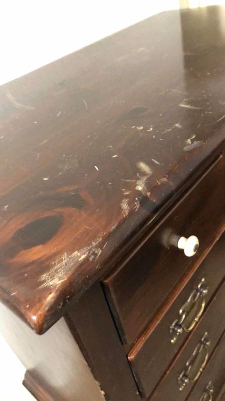 Photo 1 of ETHAN ALLEN ANTIQUED PINE OLD TAVERN RUSTIC AMERICANA CHEST ON CHEST 38” X 21” H 55”