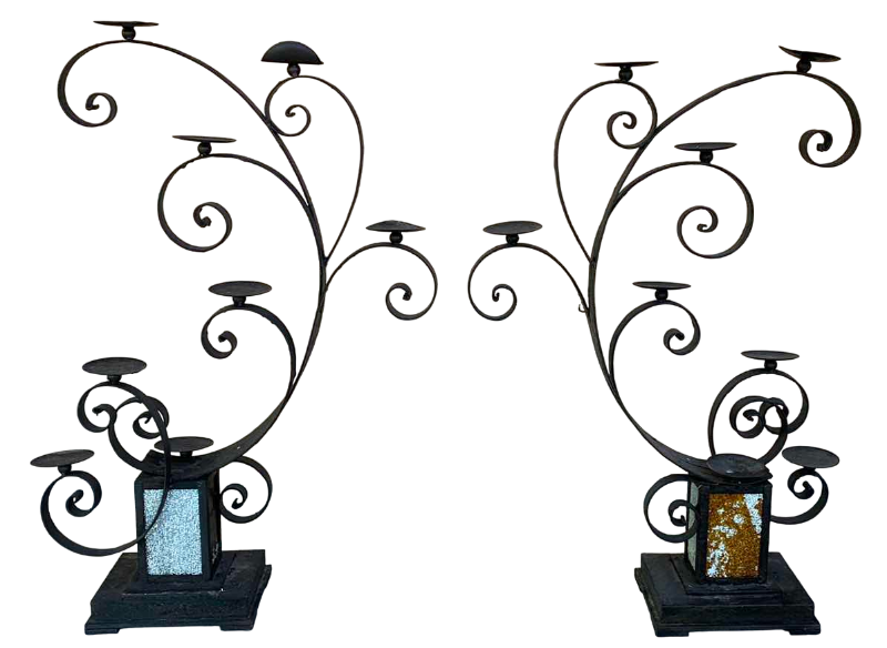 Photo 1 of 2 CANDLEABRA CANDLE HOLDERS BASE 12” X 9” X 41”H