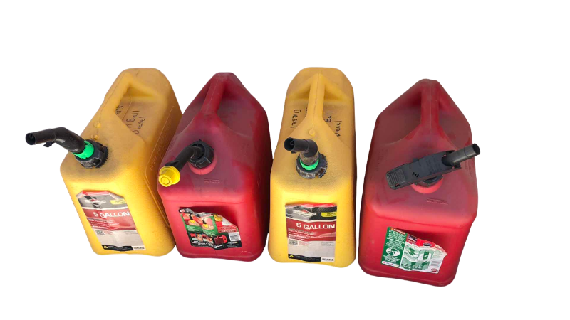 Photo 1 of 4 FIVE GALLON GAS AND DIESEL CONTAINERS