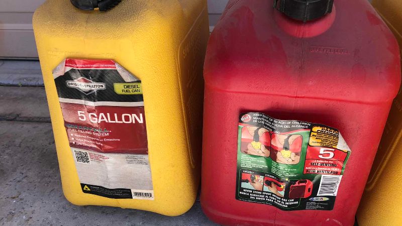 Photo 1 of 4 FIVE GALLON GAS AND DIESEL CONTAINERS