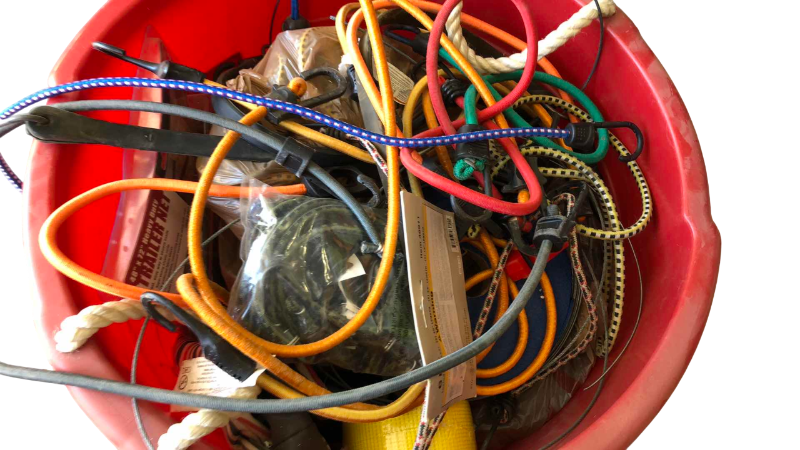 Photo 1 of CONTAINER OF BUNGEE CORDS AND STRAPS