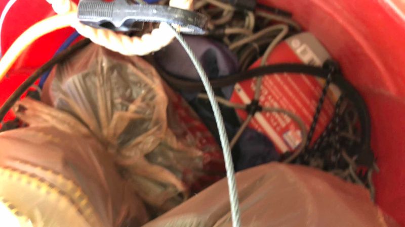 Photo 1 of CONTAINER OF BUNGEE CORDS AND STRAPS