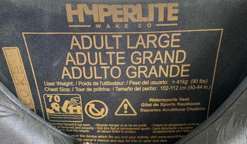 Photo 1 of HYPERLITE WATERSPORTS VEST SIZE L