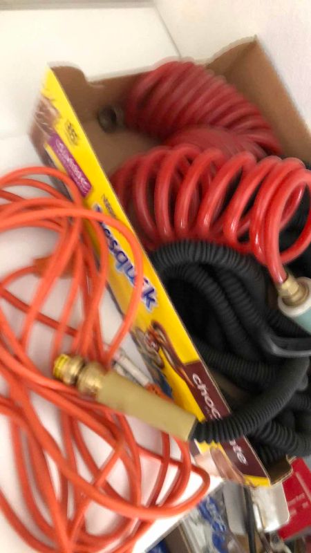 Photo 1 of GARDEN TOOLS, HOSES AND AN EXTENSION CORD