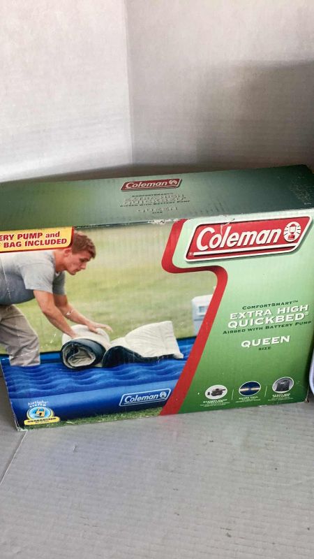 Photo 2 of COLEMAN INFLATABLE QUEEN BED AND SEALY FULL SIZE MATTRESS PAD