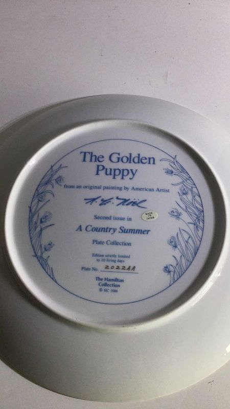 Photo 2 of HAMILTON COLLECTION EXCLUSIVE “THE GOLDEN PUPPY” PLATE