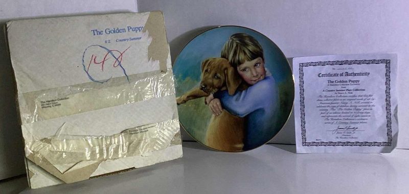 Photo 1 of HAMILTON COLLECTION EXCLUSIVE “THE GOLDEN PUPPY” PLATE