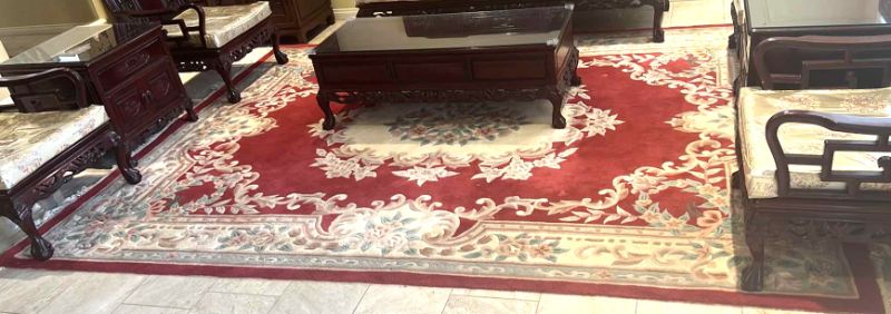 Photo 1 of BURGUNDY FLORAL AREA RUG 11' x 8'