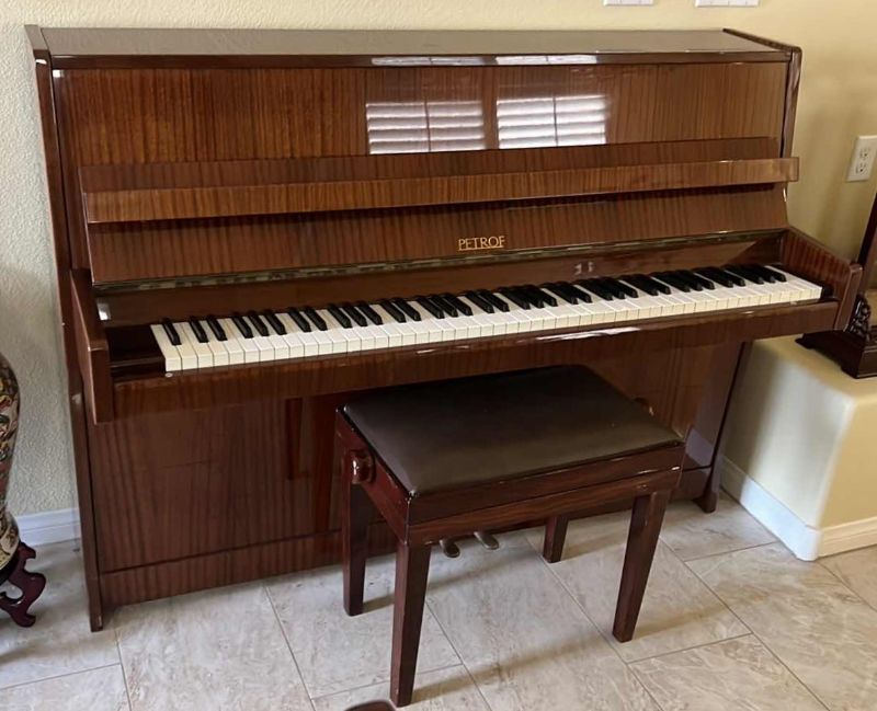 Photo 1 of VINTAGE PETROF UPRIGHT WALNUT PIANO W BENCH