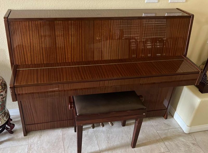 Photo 3 of VINTAGE PETROF UPRIGHT WALNUT PIANO W BENCH