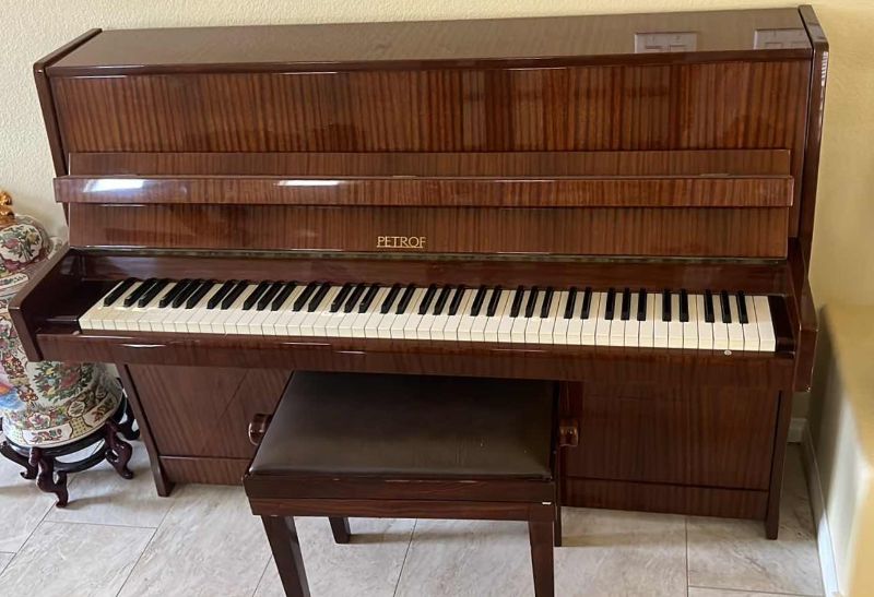 Photo 2 of VINTAGE PETROF UPRIGHT WALNUT PIANO W BENCH