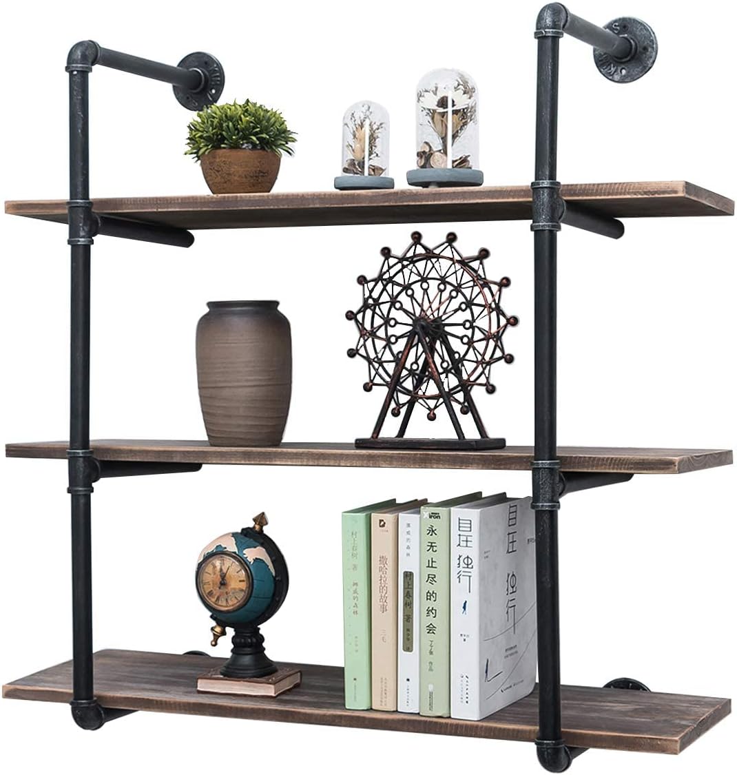 Photo 1 of INDUSTRIAL PIPE SHELVING 3 TIER RUSTIC FLOATING SHELVES