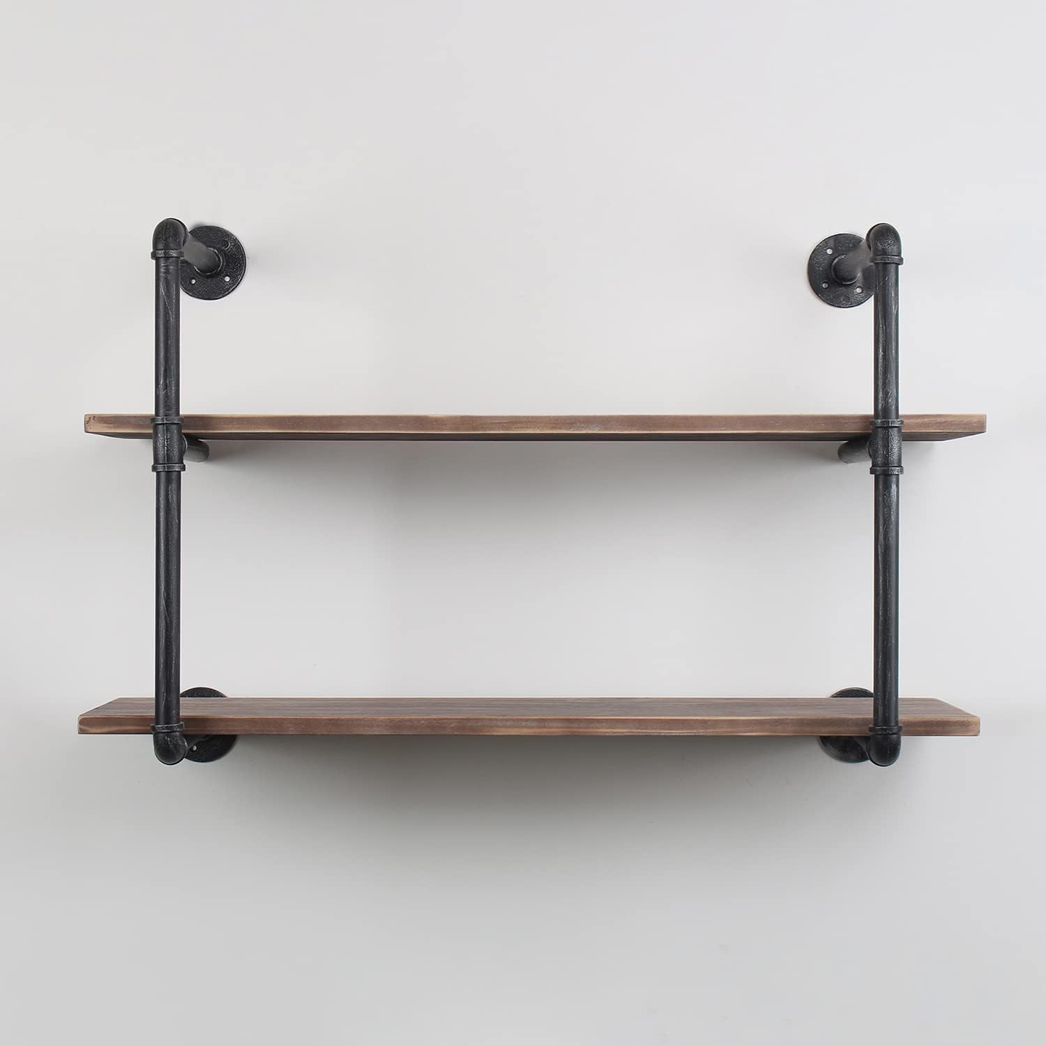 Photo 1 of INDUSTRIAL PIPE SHELVING 31-1/2” 2 TIER RUSTIC FLOATING SHELVES