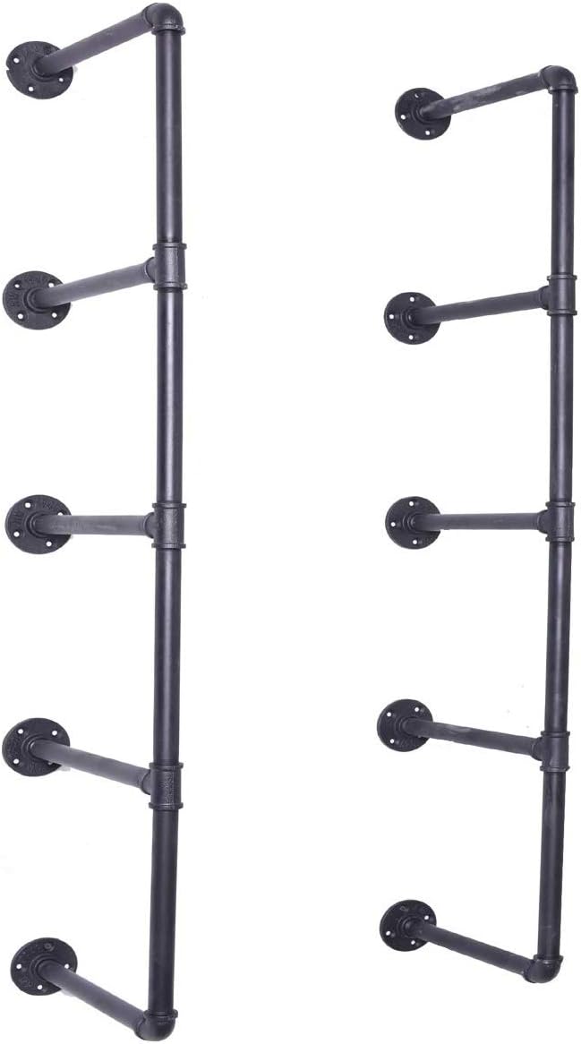 Photo 1 of INDUSTRIAL BLACK PIPE WALL MOUNT 4 TIER HARDWARE ONLY NO SHELVES
