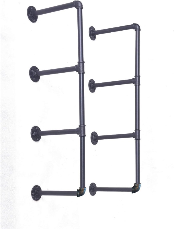 Photo 1 of INDUSTRIAL BLACK PIPE WALL MOUNT 3 TIER HARDWARE ONLY NO SHELVES