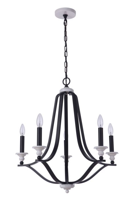 Photo 1 of CRAFTMADE ESME 5 LIGHT CHANDELIER MODEL 57625-FBMWW