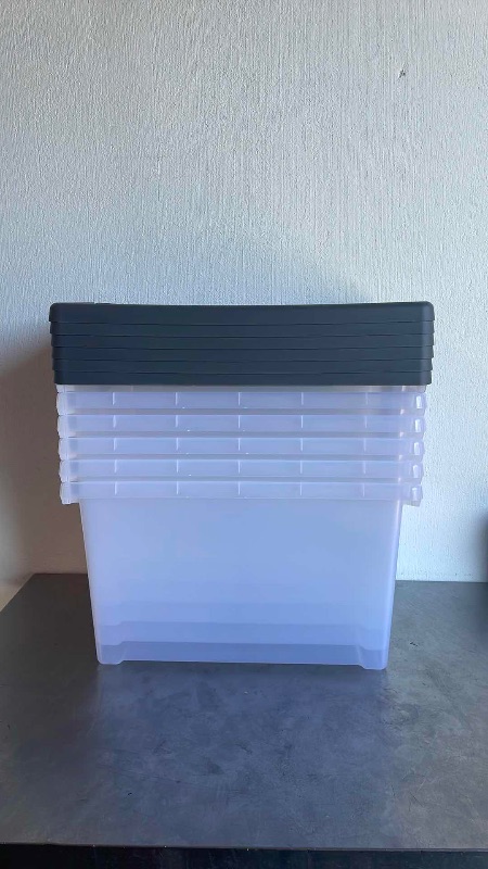 Photo 1 of BRIGHTROOM STACKABLE LATCHING BIN 69QT 24” x 16-5/8” H13-3/4” (6)