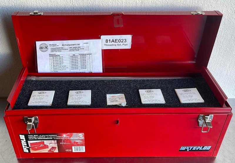 Photo 1 of WATERLOO HM2450 24” X 8” X 9” TOOLBOX WITH 81AE023 PIPE THREADING SET