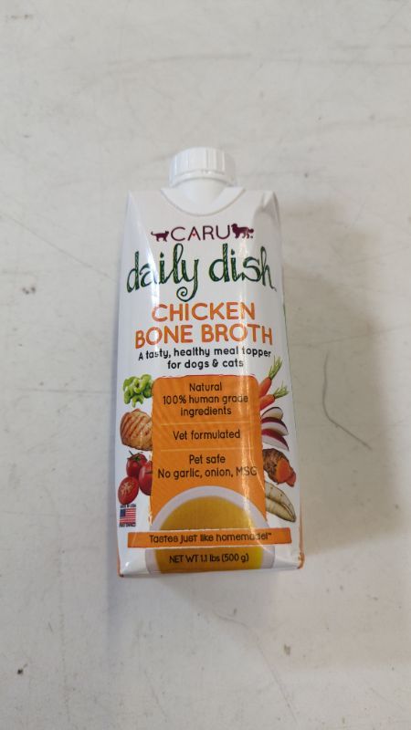 Photo 2 of Caru Daily Dish Chicken Broth Meal Topper for Dogs and Cats - 1.1 lbs Chicken 1.1 Pound