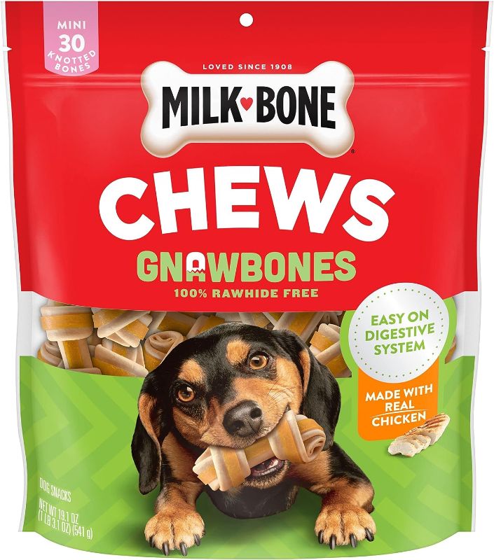 Photo 1 of Milk-Bone Gnaw Bones Rawhide Free Dog Chew Treats, Chicken, 16 Mini Knotted Bones