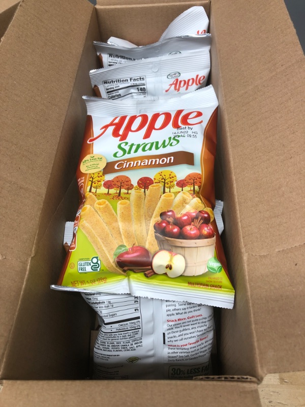 Photo 2 of ** EXP: 14 JUN 22**  ** NON-REFUNDABLE***   *** SOLD AS IS**
NEW Sensible Portions Apple Cinnamon Straws Gluten Free Multigrain Snack Net Wt 1OZ
