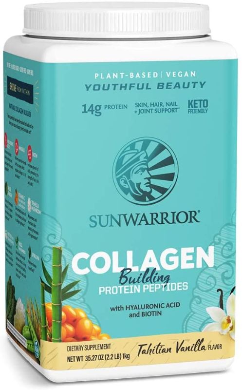 Photo 1 of *** EXP: 14 MAR 2024 ***   *** NON-REFUNDABLE***   *** SOLD AS IS***
Sunwarrior Vegan Collagen Peptides Powder Plant Based Vegan Organic Collagen Hyaluronic Acid Biotin No Sugar Dairy or Soy Non GMO (Tahitian Vanilla) (1 KG)
