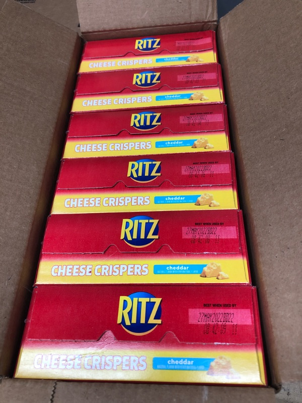 Photo 2 of ** EXP: 27 MAY 2022**   **** NON-REFUNDABLE***    *** SOLD AS IS **
Ritz Crispers Cheddar Chips, Cheese, 6 Count (Pack of 1)
