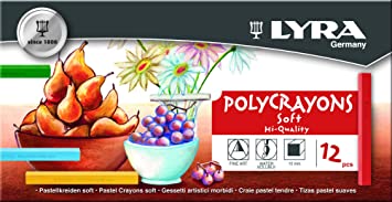 Photo 1 of LYRA Polycrayons Soft Pastel Crayons, Set of 12 Crayons, Assorted Colors (5651120)
