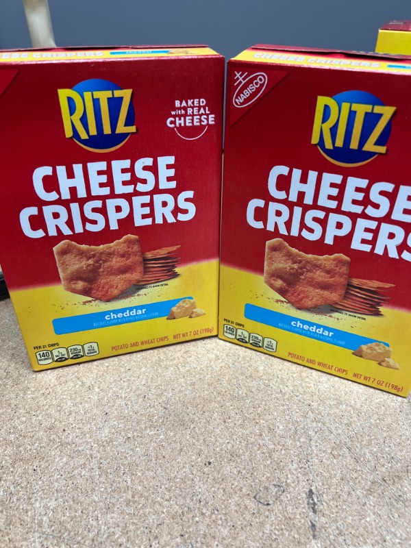 Photo 2 of 2PCKS OF RITZ Cheese Crispers Cheddar Chips, 7oz // EXP DATE MAY 27, 2022
