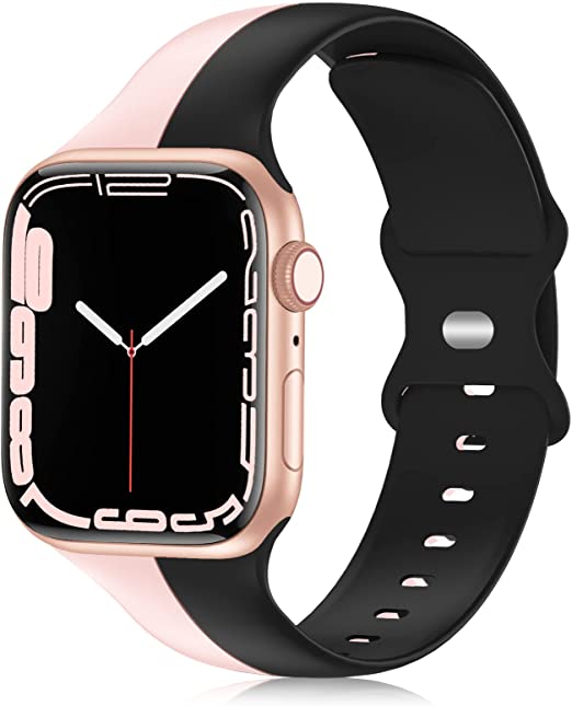 Photo 1 of 2pcks Wewatri Designer Sport Bands Compatible with Apple Watch Band 40mm 38mm 44mm 42mm 41mm 45mm, Soft Silicone Strap Women Men Replacement Wristbands for iWatch Series 7 6 5 4 3 2 1 SE
